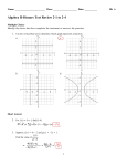 Algebra II-Honors Test Review 2-1 to 2-4