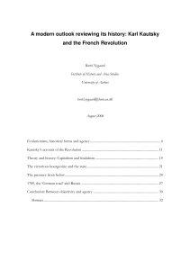 A modern outlook reviewing its history: Karl Kautsky and the French