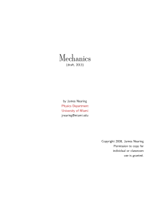 Mechanics - University of Miami Physics Department