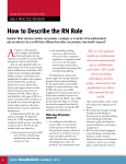 How to Describe the RN Role - Saskatchewan Registered Nurses