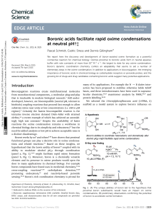 Boronic acids facilitate rapid oxime condensations at neutral pH