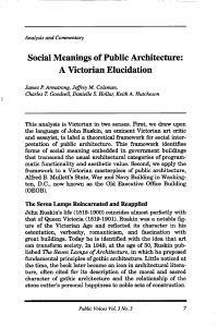Social Meanings of Public Architecture: A Victorian