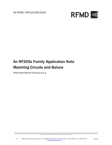 RF205x Family Matching Circuits and Baluns