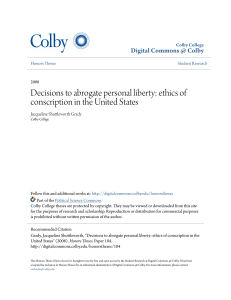 Decisions to abrogate personal liberty: ethics of conscription in the