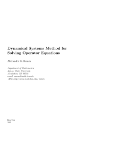 Dynamical Systems Method for Solving Operator Equations