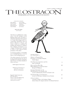 Ostracon Issue - Egyptian Study Society