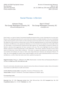 Social Norms: A Review - Review of Communication Research