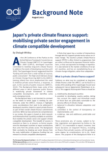 Japan`s private climate finance support