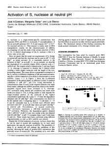 Activation of S! nuclease at neutral pH fi