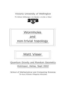 Wormholes and nontrivial topology.