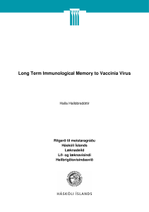 Long Term Immunological Memory to Vaccinia Virus