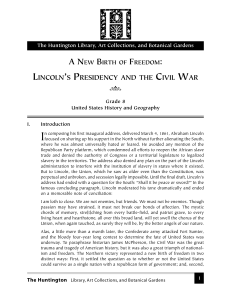 Lincoln`s Presidency and the Civil War
