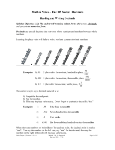 Decimals