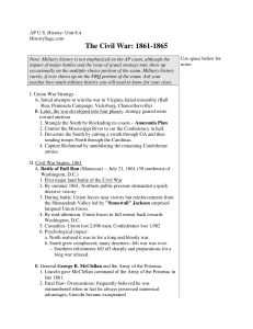 The Civil War: 1861-1865