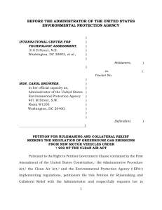 filed a petition with the EPA - Center for International Environmental