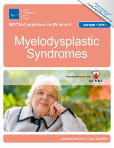 NCCN Guidelines for MDS