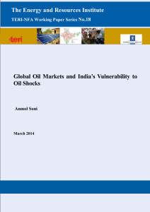 Global Oil Markets and India`s Vulnerability to Oil Shocks