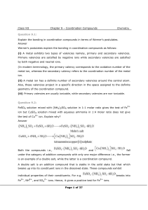 Class XII Chapter 9 – Coordination Compounds