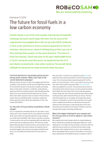 The future for fossil fuels in a low carbon economy