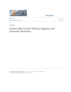 Animus after Actium? Antony, Augustus, and Damnatio Memoriae