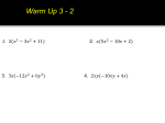 Unit 7 Day 4: Factors and Factoring GCF