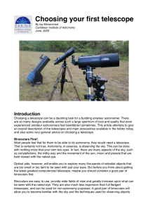 Choosing your first telescope - Caribbean Institute of Astronomy
