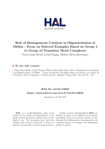 Role of Homogeneous Catalysis in Oligomerization of Olefins