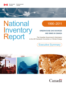 National Inventory Report on greenhouse gas sources and sinks