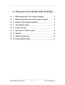 14. regular polyhedra and spheres