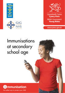 Immunisations at secondary school age