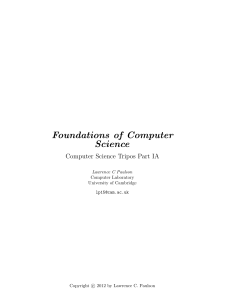 Course notes - Cambridge Computer Laboratory