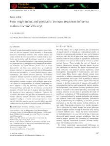 How might infant and paediatric immune responses influence