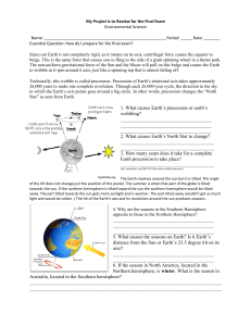 1. What causes Earth`s precession or earth`s wobbling?