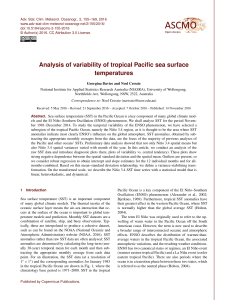 Analysis of variability of tropical Pacific sea surface temperatures