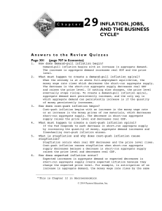 29 INFLATION, JOBS, AND THE BUSINESS CYCLE**