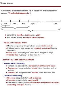 Fiscal and Calendar Years Accrual- vs. Cash