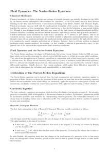 Fluid Dynamics: The Navier-Stokes Equations