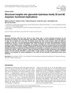 Structural insights into glycoside hydrolase family 32 and 68