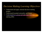 Decision Making Learning Objectives
