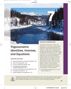 Trigonometric Identities, Inverses, and Equations