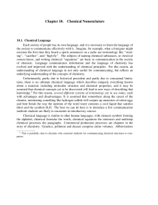 Chapter 10. Chemical Nomenclature