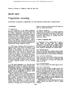 Vegetarian weaning - Archives of Disease in Childhood