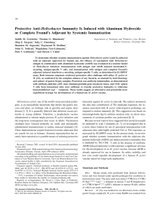 Protective Anti-Helicobacter Immunity Is Induced with Aluminum