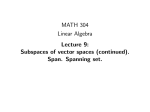MATH 304 Linear Algebra Lecture 9