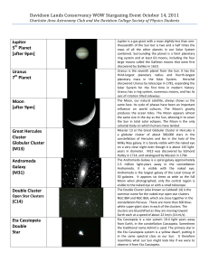 a description of planets and stars you may see