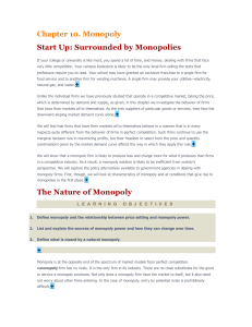 Chapter 10. Monopoly Start Up: Surrounded by Monopolies The