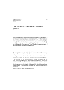 Normative aspects of climate adaptation policies