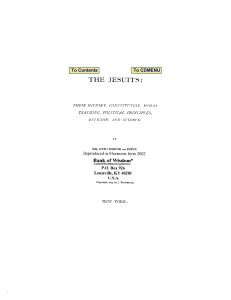 The Jesuits – Their History, Constitution, Moral