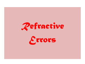 ERRORS OF REFRACTION