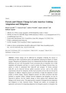 Forests and Climate Change in Latin America: Linking Adaptation